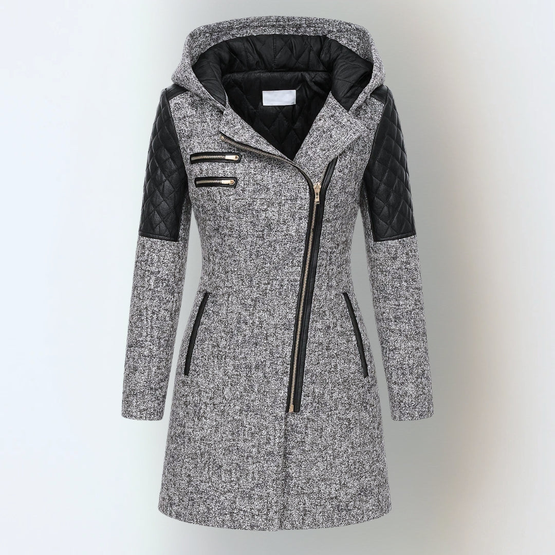 Corrie | Women's Long Winter Coat Hooded Warm Zip Up 1