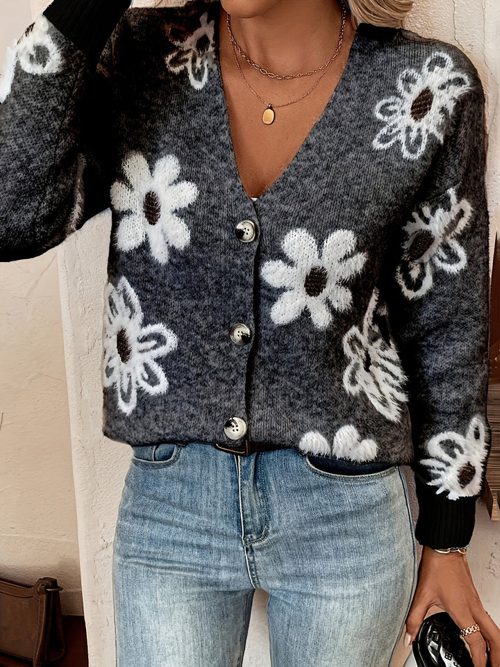 Daisy - Floral Knit Women's Cardigan 10