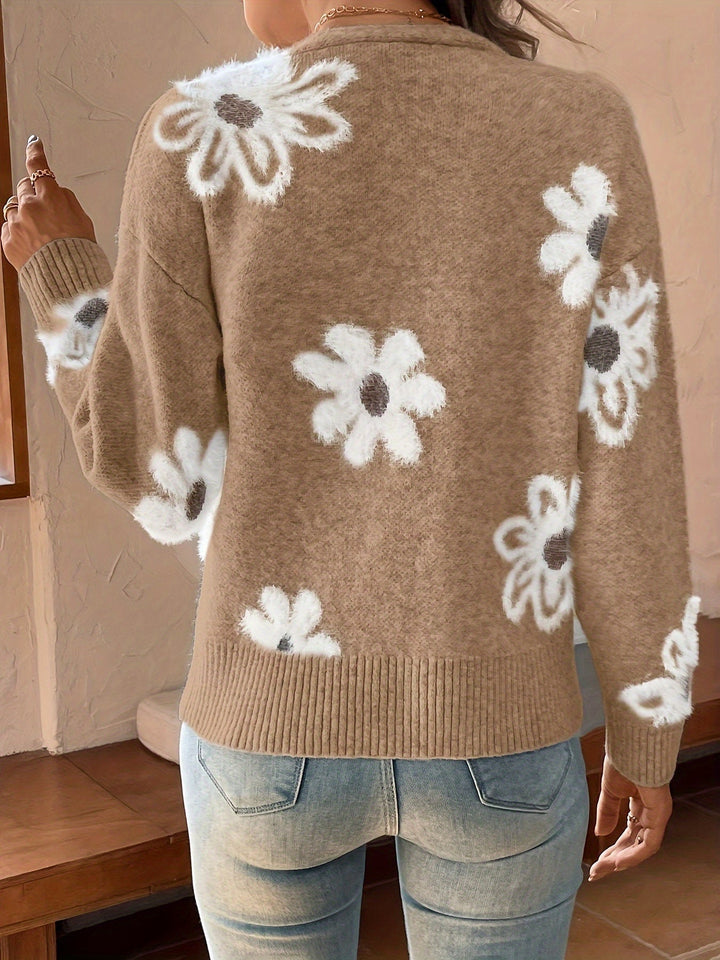 Daisy - Floral Knit Women's Cardigan 12