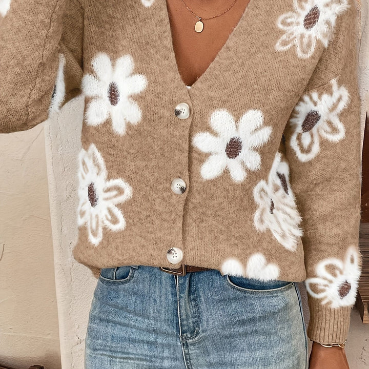 Daisy - Floral Knit Women's Cardigan 2