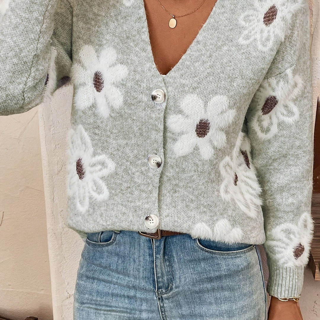 Daisy - Floral Knit Women's Cardigan 4