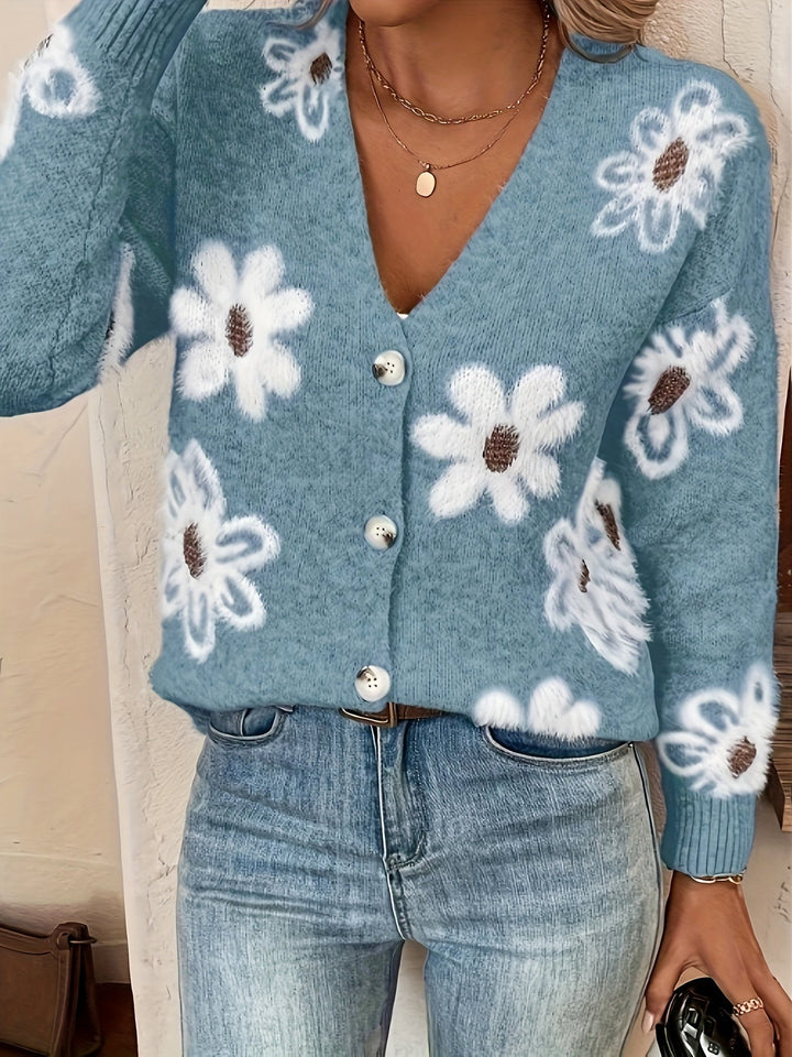 Daisy - Floral Knit Women's Cardigan 6