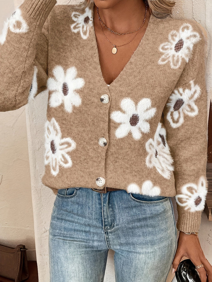 Daisy - Floral Knit Women's Cardigan 8