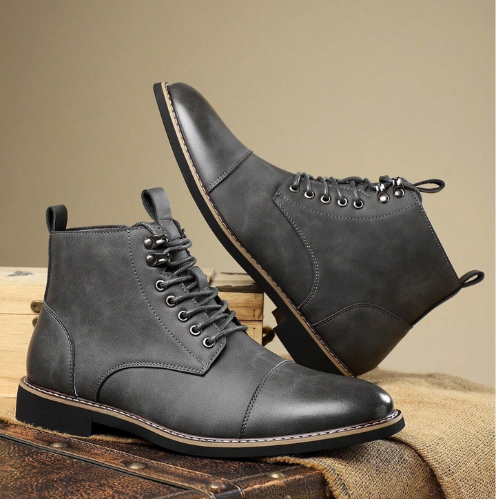 Declan | Men's Work Boots Leather Lace Up Combat Ankle Casual 3