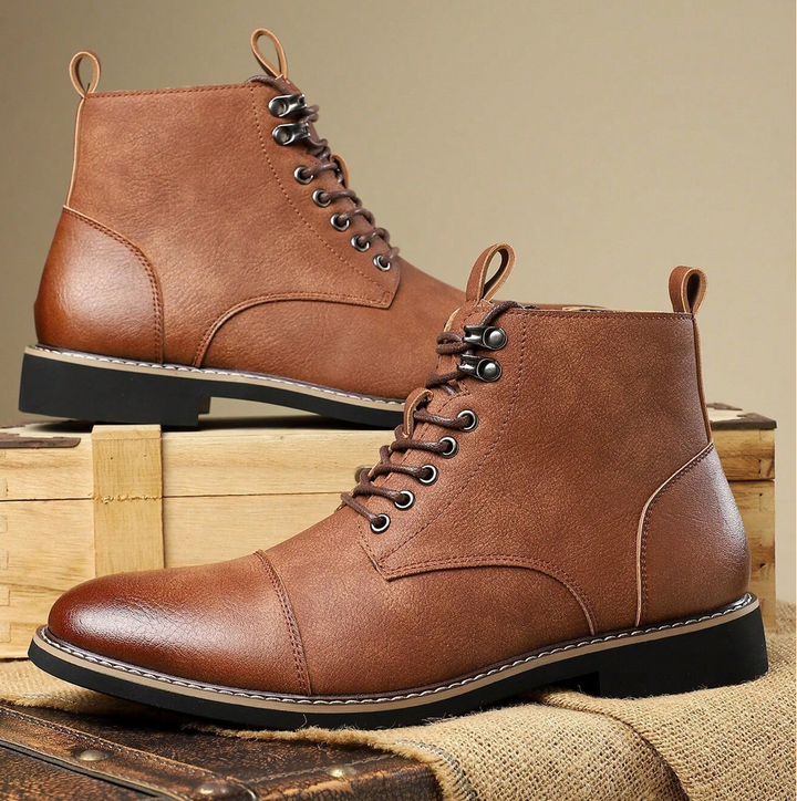 Declan | Men's Work Boots Leather Lace Up Combat Ankle Casual 4