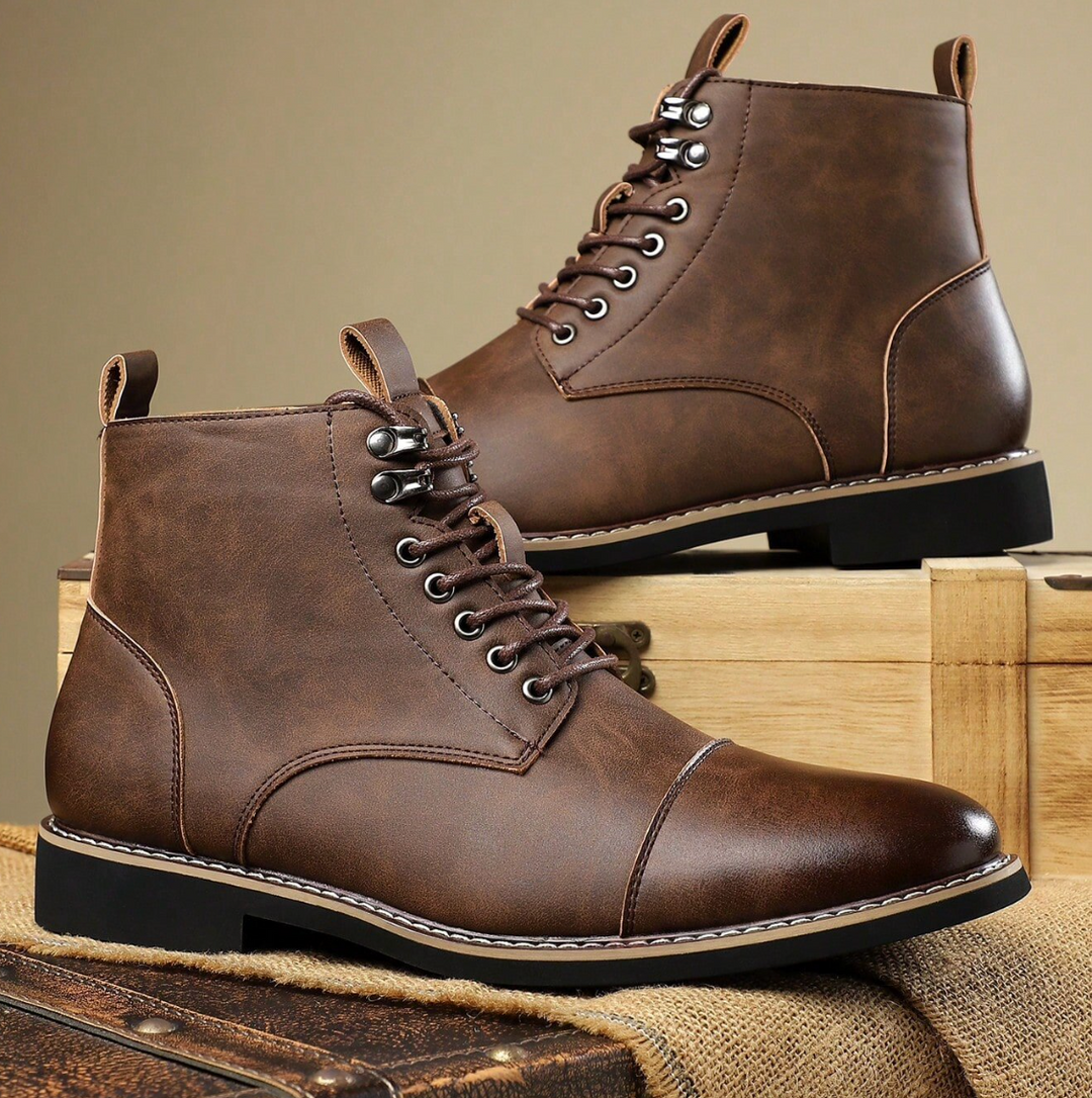 Declan | Men's Work Boots Leather Lace Up Combat Ankle Casual 5