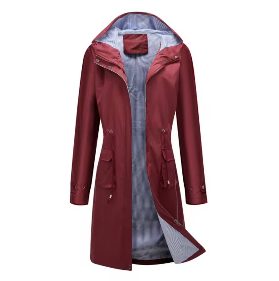Delia - Long Waterproof Hooded Fall Jacket 1