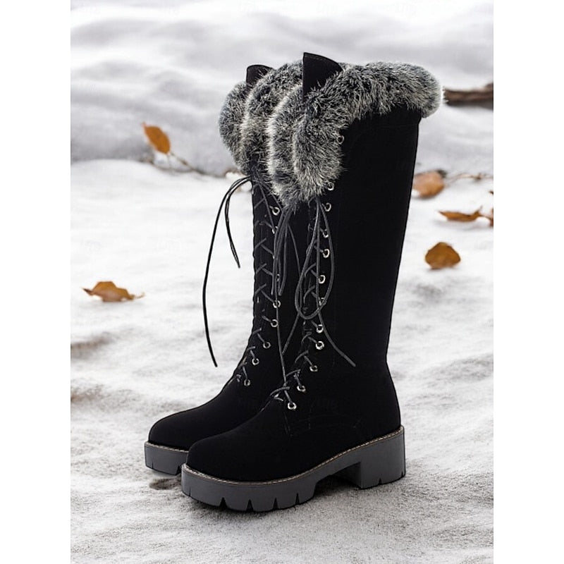 Doortje | Women's Knee High Lace Up Winter Boots 2