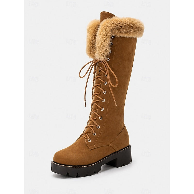 Doortje | Women's Knee High Lace Up Winter Boots 6
