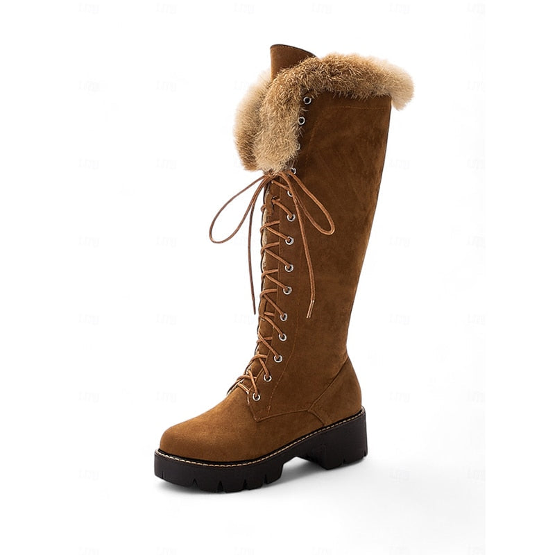 Doortje | Women's Knee High Lace Up Winter Boots 7