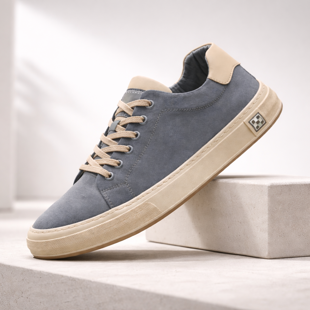 Dorian - Stitched Canvas Low Top Sneakers 1