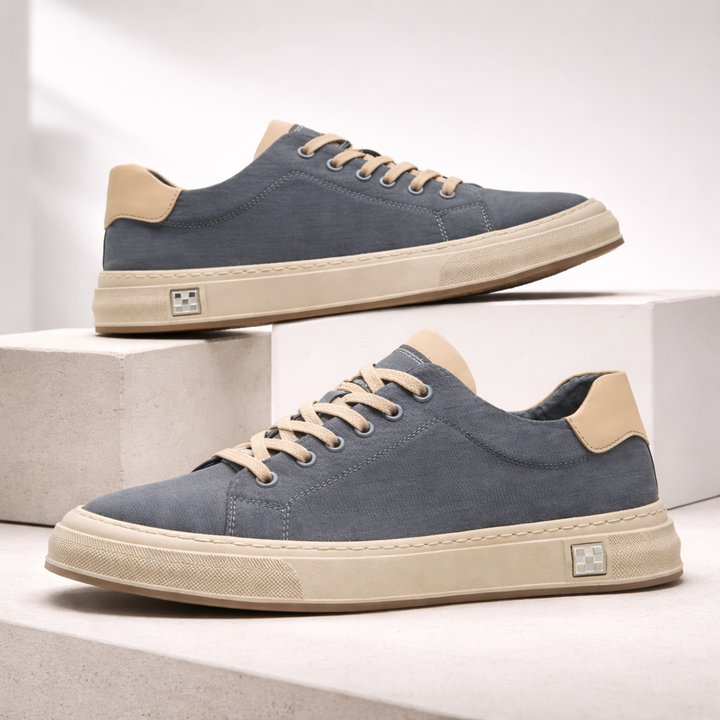 Dorian - Stitched Canvas Low Top Sneakers 4