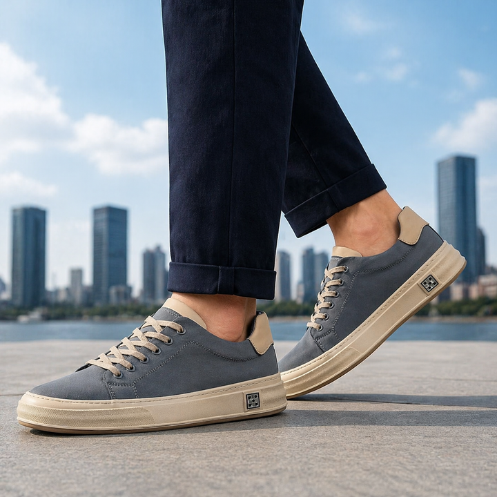 Dorian - Stitched Canvas Low Top Sneakers 6