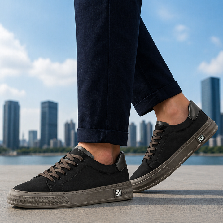 Dorian - Stitched Canvas Low Top Sneakers 7