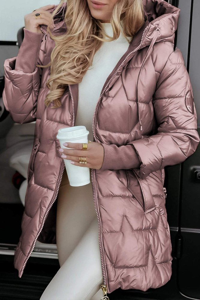 Lina™ | Long, Warm Quilted Jacket with a Generous Hood