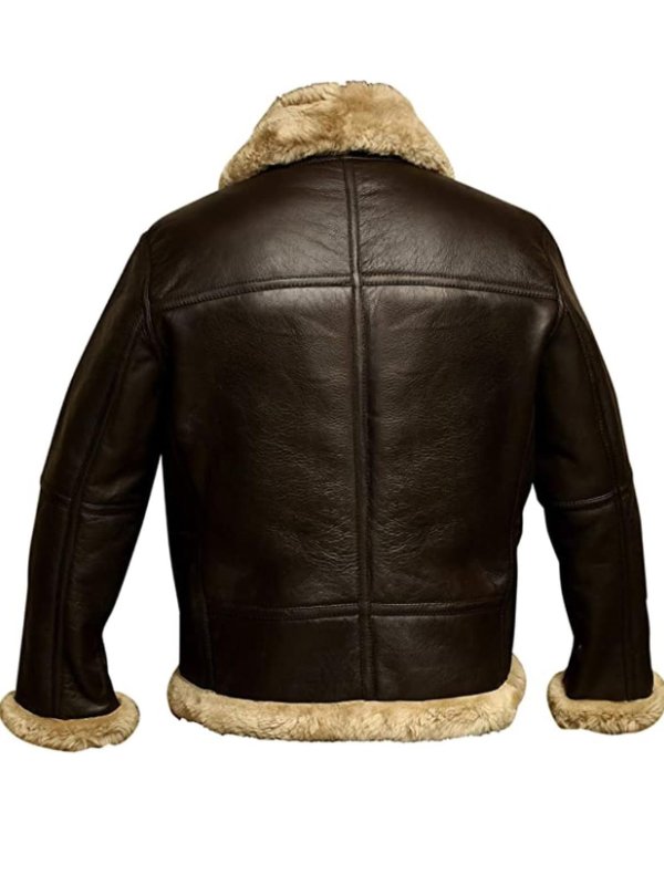 Dylan | Men's Shearling Leather Jacket Aviator Flight Fur Collar 3