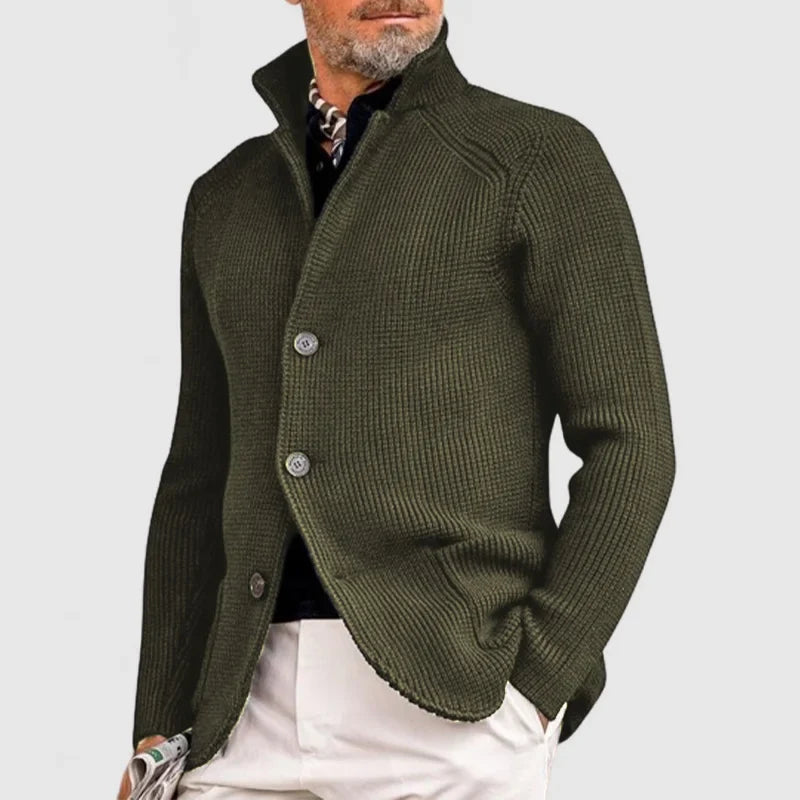 Edvard | Men's Chunky Cardigan Sweater Knit Button Up Jacket 6
