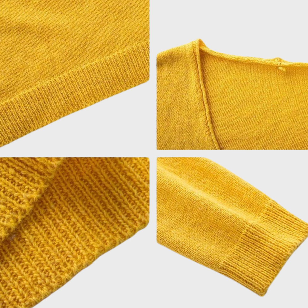 Eefje | Women's V Neck Sweater Knit Pullover Oversized Ribbed 10