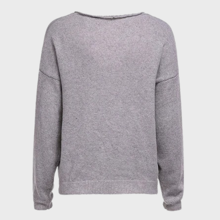 Eefje | Women's V Neck Sweater Knit Pullover Oversized Ribbed 7