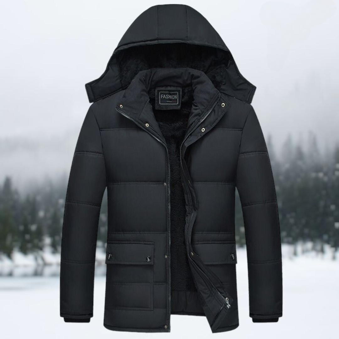 Egbert | Men's Black Puffer Jacket Hooded Winter Warm 1