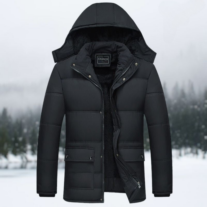 Egbert | Men's Black Puffer Jacket Hooded Winter Warm 1