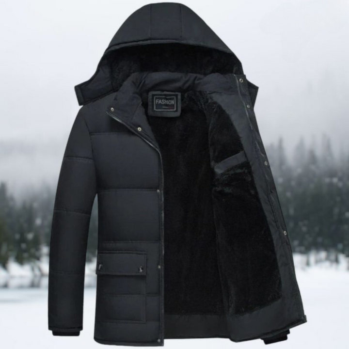 Egbert | Men's Black Puffer Jacket Hooded Winter Warm 2