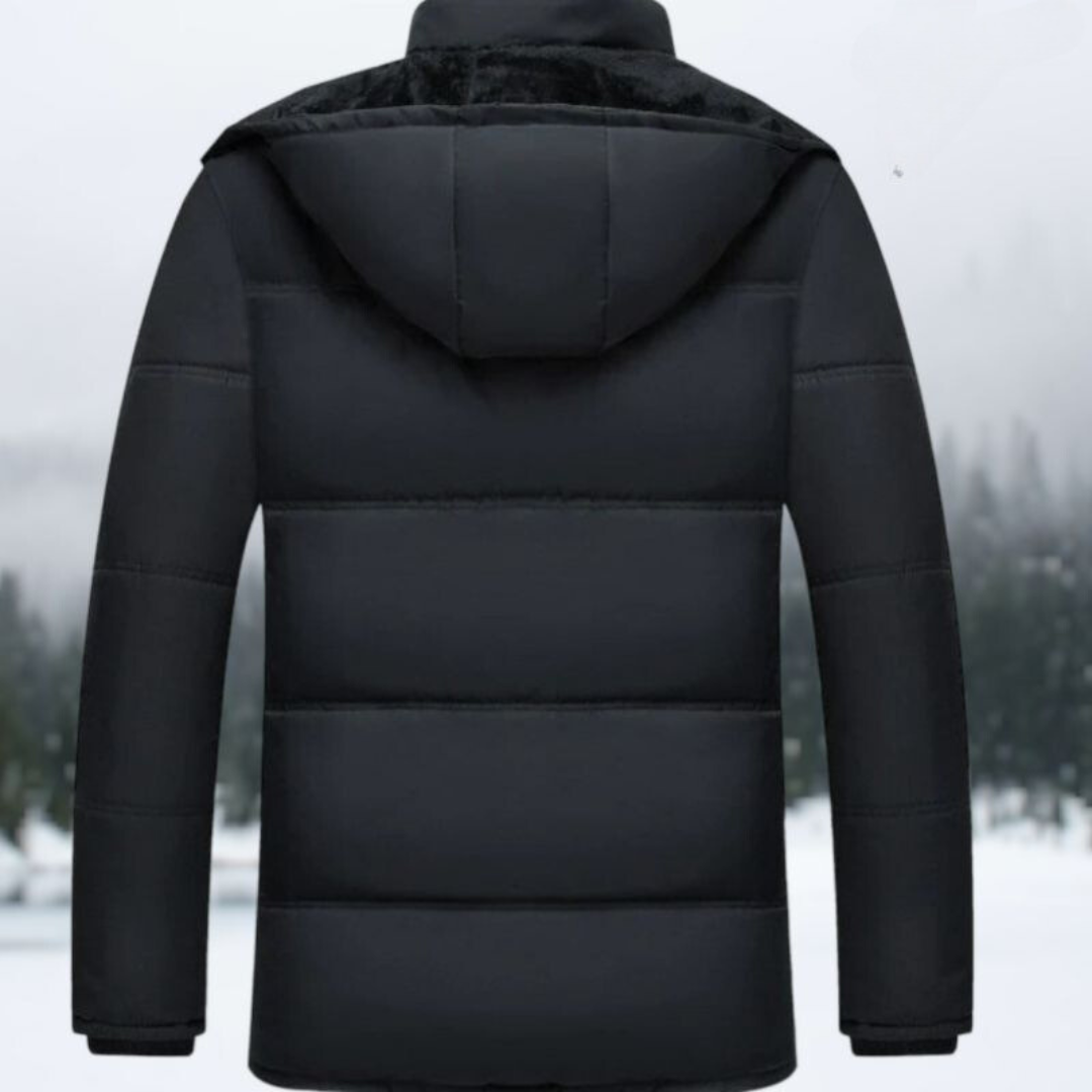 Egbert | Men's Black Puffer Jacket Hooded Winter Warm 3