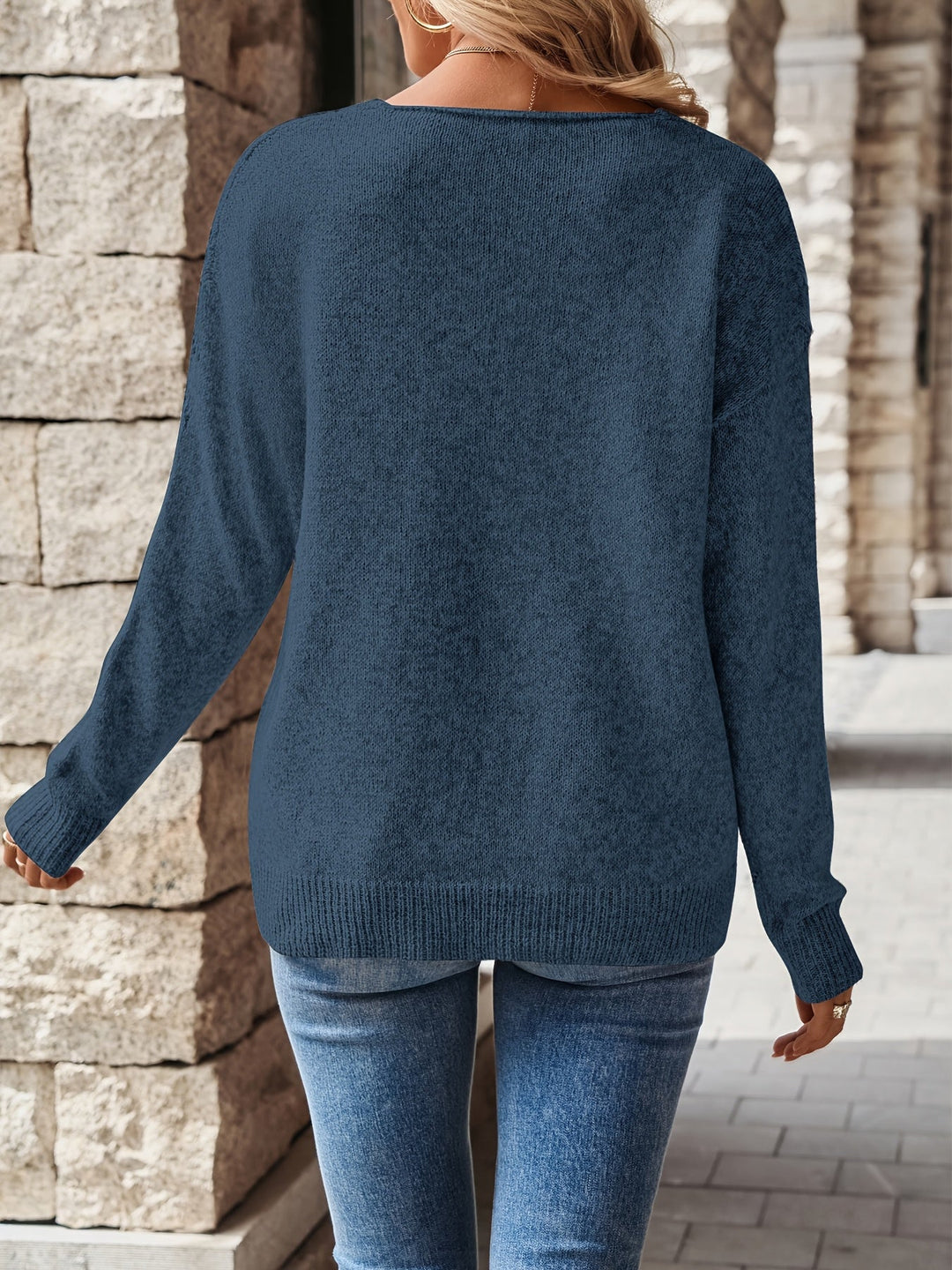 Elaine - Pointelle V-Neck Sweater 3