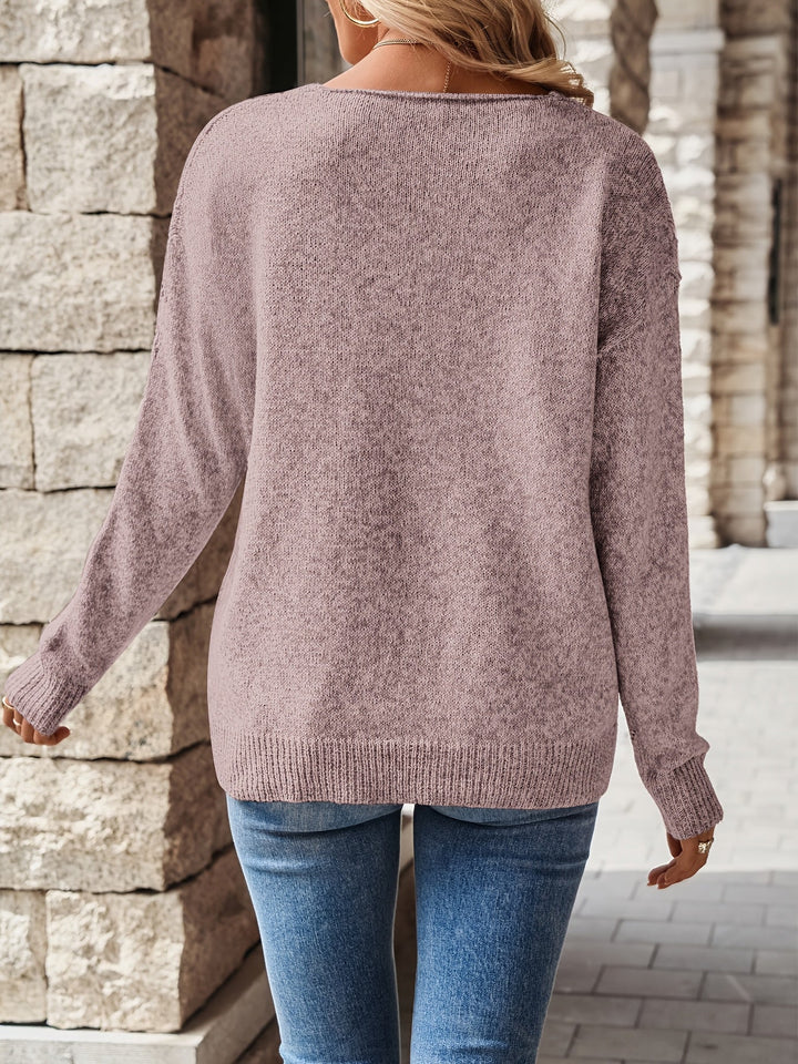 Elaine - Pointelle V-Neck Sweater 9