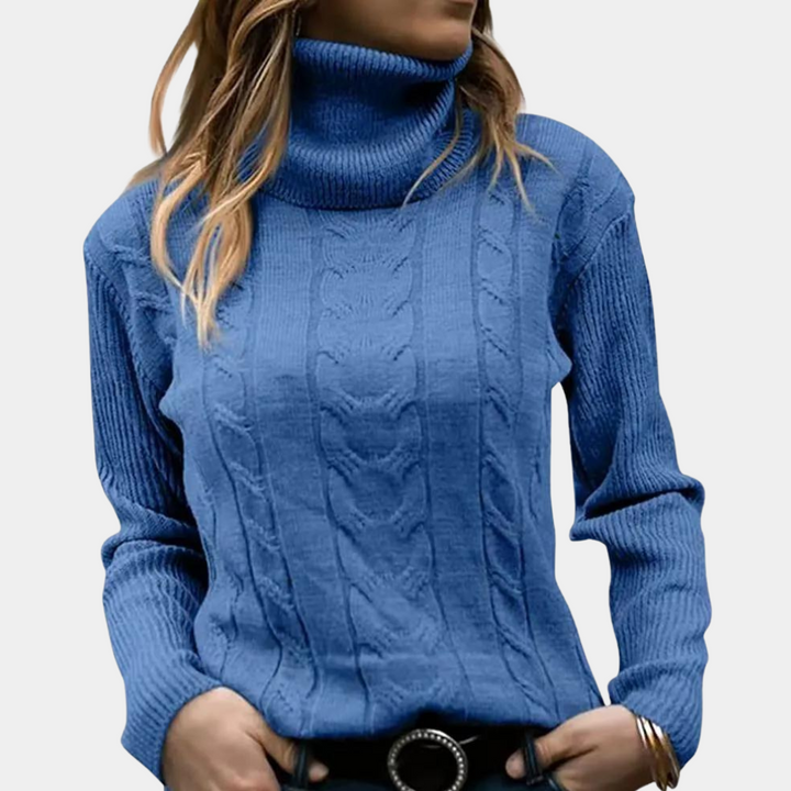 Elena - Cable Knit Turtleneck Sweater 3