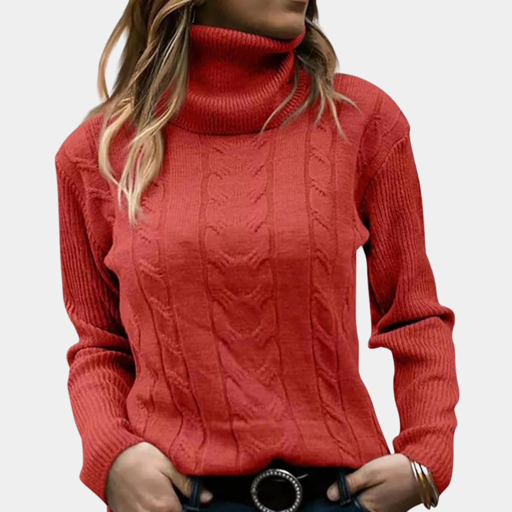 Elena - Cable Knit Turtleneck Sweater 5