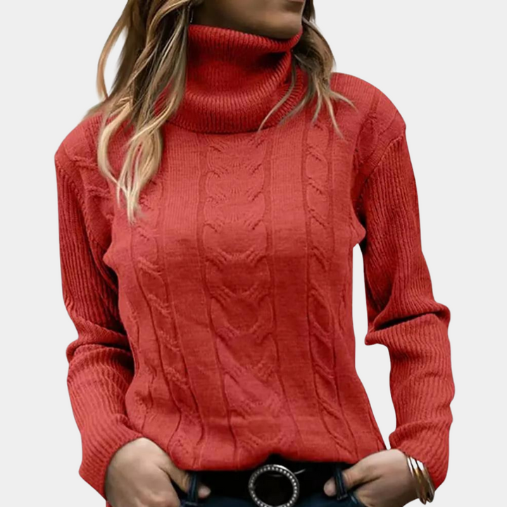 Elena - Cable Knit Turtleneck Sweater 5