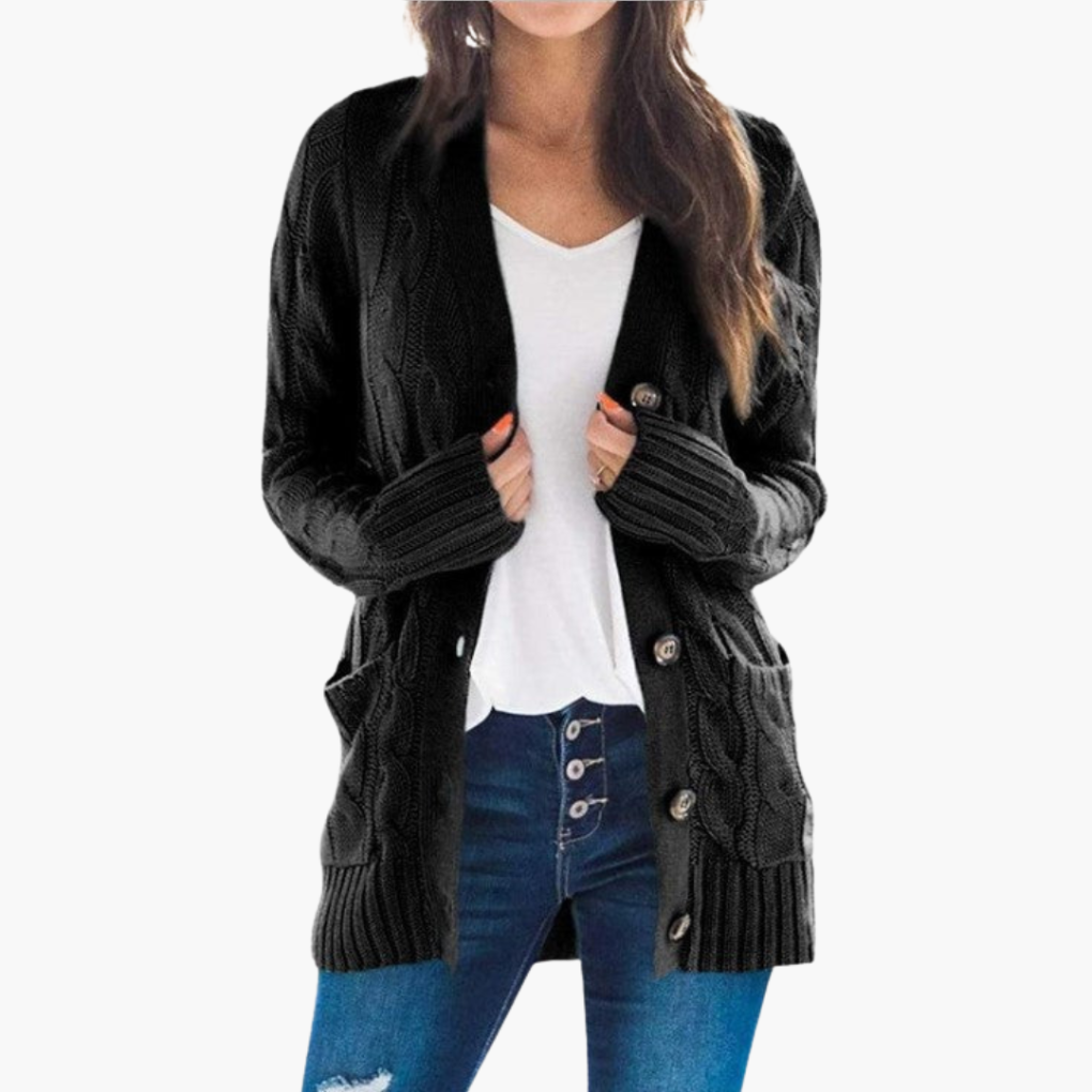 Eline - Cable Knit Women's Cardigan 1