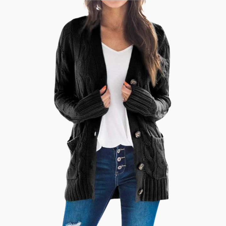 Eline - Cable Knit Women's Cardigan 1
