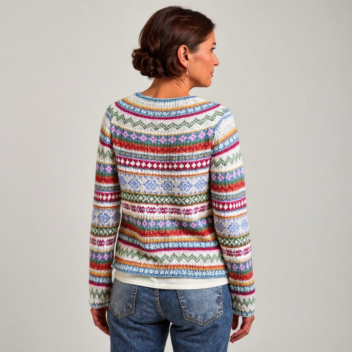 Elise - Striped Fair Isle Knit Sweater 3