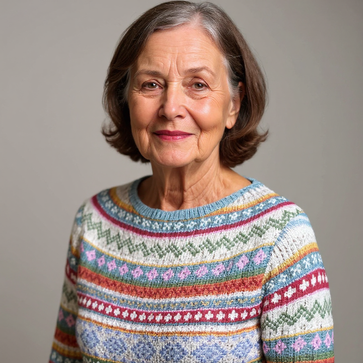Elise - Striped Fair Isle Knit Sweater 4