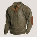 Ellis - Ribbed Button Placket Knit Sweater