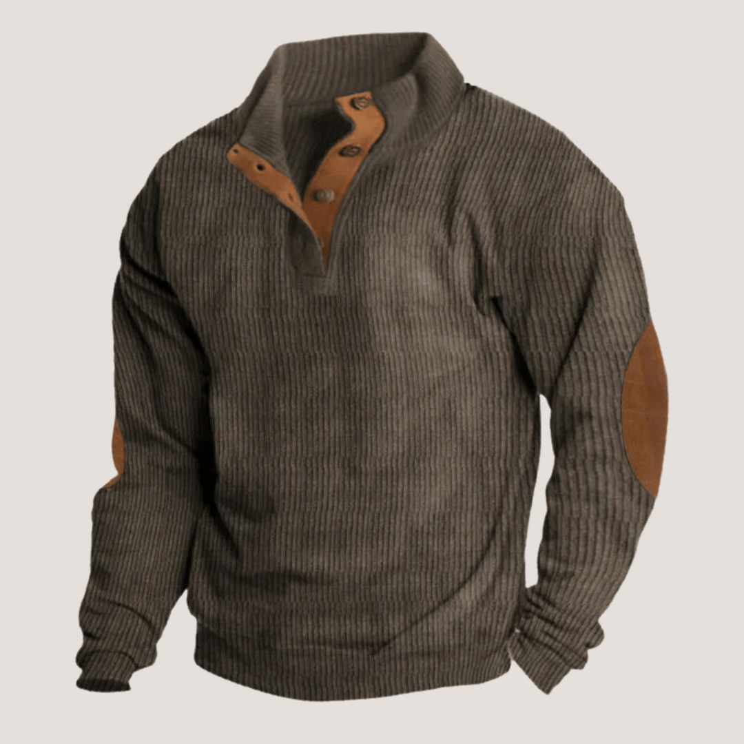 Ellis - Ribbed Button Placket Knit Sweater 3
