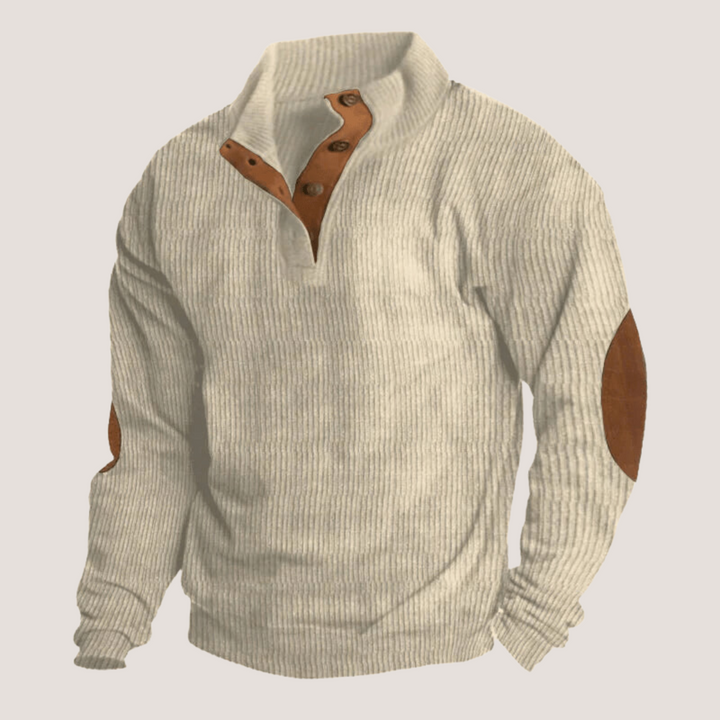 Ellis - Ribbed Button Placket Knit Sweater 4