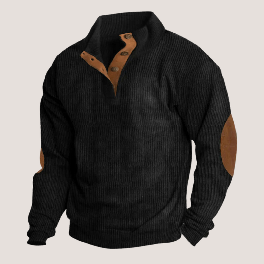 Ellis - Ribbed Button Placket Knit Sweater 5
