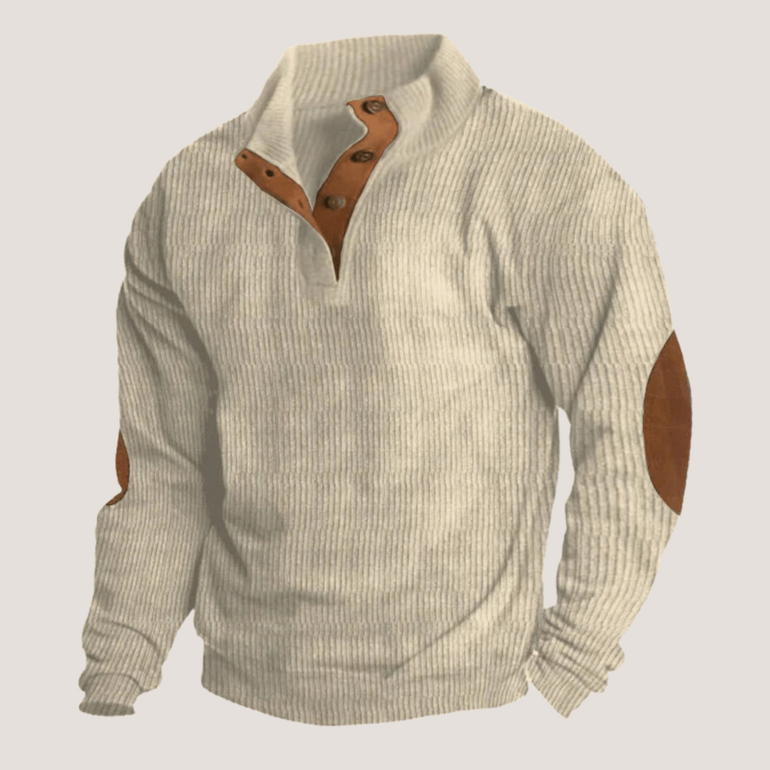Ellis - Ribbed Button Placket Knit Sweater 7
