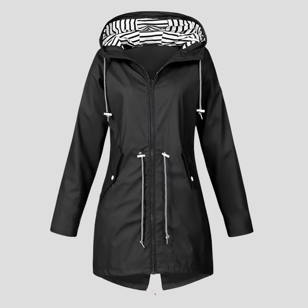 Elodie - Drawcord Hooded Raincoat 1