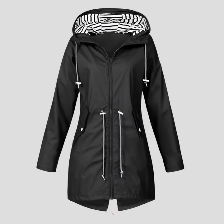 Elodie - Drawcord Hooded Raincoat 1