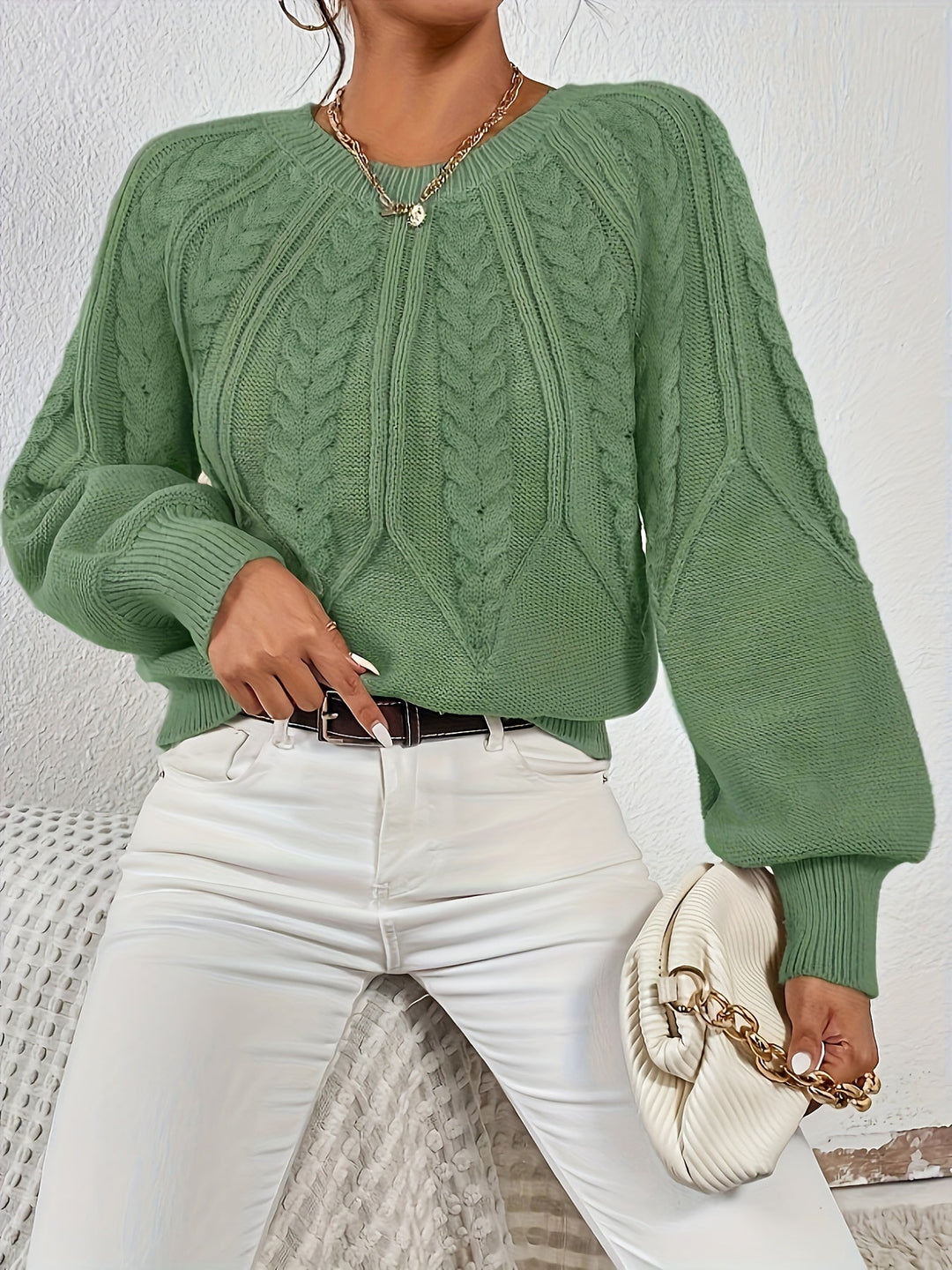 Elsa Rae - Relaxed Cable Knit Sweater 12