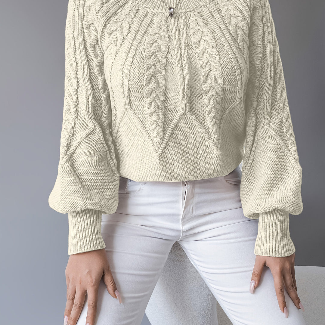 Elsie - Cable Knit Balloon Sleeve Sweater 8