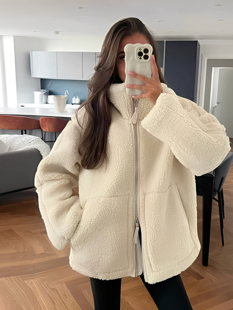 Elspeth | Women's Oversized Teddy Jacket Sherpa Fleece Coat 1