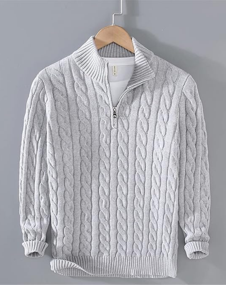 Emiel | Men's Cable Knit Half Zip Pullover Sweater 1
