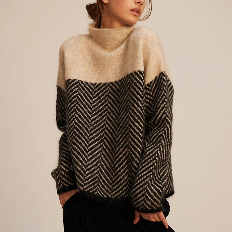 Esme - Herringbone Turtleneck Sweater 1