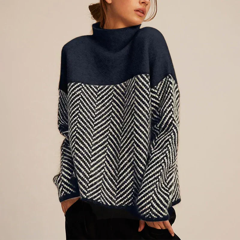 Esme - Herringbone Turtleneck Sweater 2
