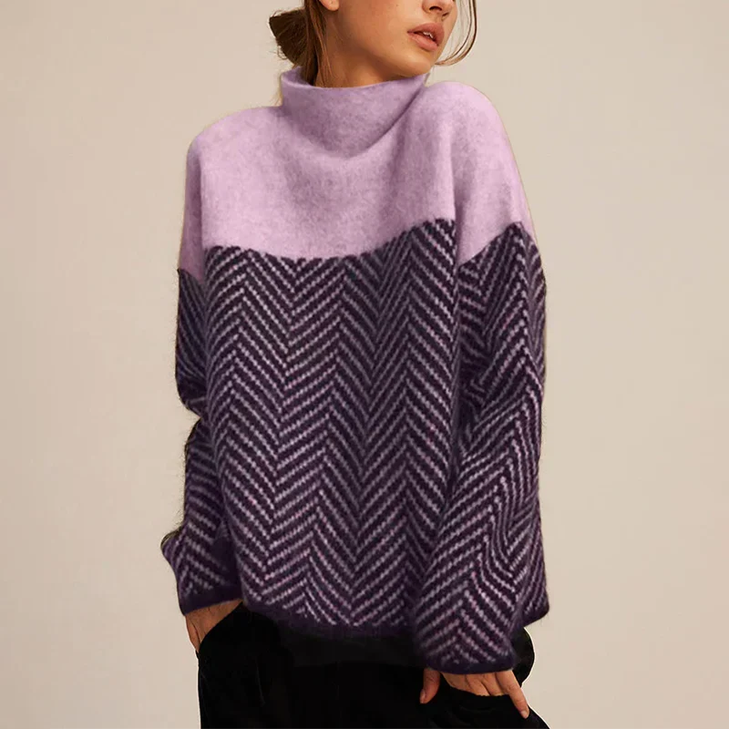Esme - Herringbone Turtleneck Sweater 3